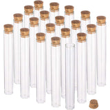 Empty Glass Bottles, with Wood Cover, Wishing Bottle, Clear, 2x15.6cm, capacity: about 40ml, 15pcs/box