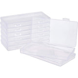 Transparent Plastic Bead Containers, with Hinged Lids, for Beads and More, Rectangle, Clear, 16.5x9x1.6cm