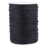 Polyester Cord, for Knitting Chinese Knots, Black, 3mm, about 54.68 Yards(50m)/Roll