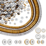 4 Strands 4 Styles Electroplate Non-magnetic Synthetic Hematite Beads Strands, Heishi Beads, Flat Round/Disc, Mixed Color, 4~6x1mm, Hole: 1mm, 1 strand/style