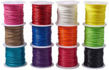 Waxed Polyester Cords, Mixed Color, 1mm, about 10m/roll, 1roll/color, 12rolls/set