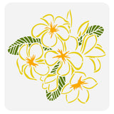 PET Hollow Out Drawing Painting Stencils, for DIY Scrapbook, Photo Album, Frangipani, 30x30cm