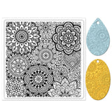 Silicone Clay Texture Mat, Clay Modeling Pattern Pad, Floral, 140x140x3mm