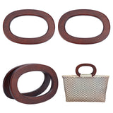 Wood Bag Handles, Oval, for Handmade Bag Handbags Purse Handles, Coconut Brown, 17x11.5x0.9cm