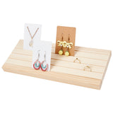 5-Slot Wood Slant Back Earring Display Stands, Earring Organizer Holder for Earring Studs, Card Storage, PapayaWhip, Finish Product: 8x30x12cm
