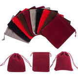 Rectangle Velvet Pouches, Drawable Pouches, Gift Bags, Mixed Color, 12x10cm