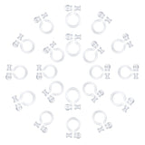 100Pcs 4 Style Resin Clip-on Earring Findings, Clear, 11~11.5x7.5~8mm, 25pcs/style