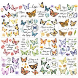 12 Sheets 12 Style PVC Stickers, Heat Transfer Film, for Window Decoration, Butterfly, 140x140mm, 1 sheet/style