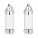 2Pcs 304 Stainless Steel Glass Bottle Pendants, Openable Ash Keepsake Memorial Pendants, Twist off Vial Tube Pendants, Column, Clear, 42x13.5mm, Hole: 1.6mm