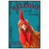 Vintage Metal Iron Tin Sign Poster, Wall Decor for Bars, Restaurants, Cafes Pubs, Vertical Rectangle, Rooster Pattern, 300x200x0.5mm