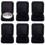 Square Velvet Medal Storage Boxes, Commemorative Coins Holder, Black, 5.8x5.3x2.45cm, Inner Diameter: 5x4.9cm