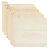 Wood Divination Boards, Letter A~Z, Square, Blanched Almond, 30x32.5x0.3cm, 6pcs/set