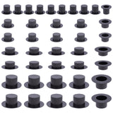 40pcs 4 Style Christmas Theme Plastic Doll Hat, Magician's Top Hat for Doll Hat Accessories Decorate, Black, 10pcs/tyle