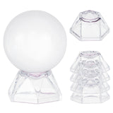 6Pcs Acrylic Display Frame, for Crystal Ball Diaplay, Polygon, Clear, 4x4.6x2.3cm, Inner Diameter: 3.25x3.75cm