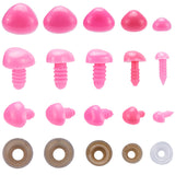 150Pcs 5 Style Craft Plastic Doll Noses, Safety Noses, Pearl Pink, 6~14x8~16mm, Pin: 3~6mm, 30pcs/style