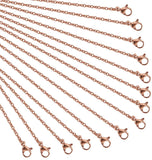 304 Stainless Steel Cable Chain for Necklace Making, with Lobster Claw Clasps, Rose Gold, 17.7 inch(45cm), 1.9mm wide, 1mm thick, 10pcs/box