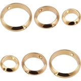 54Pcs 3 Style Ring Brass Bead Frames, Real 18K Gold Plated, 10x2.5mm, Hole: 1mm, 18pcs/style