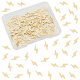 Brass Cabochons, Golden, Lightning Bolt, 10.5x4.5x0.8mm, 100pcs/box