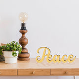Wood & Acrylic Display Decorations, for Home Desktop Decorations, Word Peace, 109x280x12.5mm