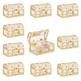 10Pcs Plastic Flip Cover Box, Candy Jewelry Boxes, for Necklace, Earring, Rectang, Gold, 6.6x4.1x4cm