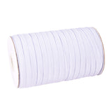 3/8 inch Flat Braided Elastic Rope Cord, Heavy Stretch Knit Elastic with Spool, White, 8~8.5mm, about 90~100yards/roll(300 feet/roll)