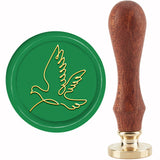 Brass Wax Seal Stamp with Handle, for DIY Scrapbooking, Pigeon Pattern, 89x30mm