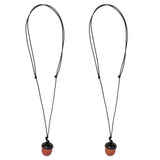 2Pcs 2 Colors Acorn Wood Locket Pendant Necklace with Wax Cords, Openable Storage Box Necklace for Women, Coconut Brown, 19.84~30.71 inch(50.4~78cm), 1Pc/color