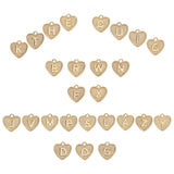 Alloy Pendants, Cadmium Free & Nickel Free & Lead Free, Heart with Alphabet, Real 18K Gold Plated, Letter A~Z, 16x15x2mm, Hole: 2mm, 26pcs/box