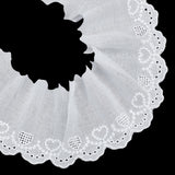 MAYJOYDIY US 7.5 Yards Flat Cotton Embroidery Heart Ribbon, Clothing Accessories, White, 3 inch(75mm)