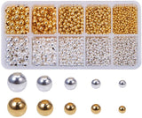 Brass Spacer Beads, Seamless, Round, Golden & Silver, 2.4~6mm, Hole: 0.8~2.5mm, about 2340pcs/box