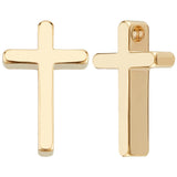 40Pcs Brass Charms, Cadmium Free & Lead Free, Cross Charm, Real 24K Gold Plated, 13x8x3mm, Hole: 1.5mm