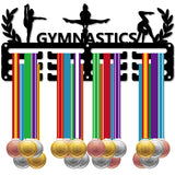 Sports Theme Iron Medal Hanger Holder Display Wall Rack, 3-Line, with Screws, Gymnastics, 130x290mm, Hole: 5mm