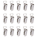 Iron Pacifier Clips, Suspender Clips, Blanket Holder Clips, Platinum, 42x23x9.5mm, Hole: 20x8.5mm, 15pcs/box