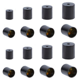 Column 304 Stainless Steel Cord Ends, End Caps, Electrophoresis Black, 8.2~11x4~7mm, Hole: 2mm, Inner Diameter: 3~6mm, 24pcs/box