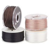 4 Rolls 4 Colors Special Coated Polyester Beading Threads for Seed Beads, Mixed Color, 0.1mm, about 50 yards/roll, 1 roll/color