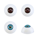 2 Pairs 2 Colors Craft Eyes, Acrylic Outside and Resin Filling Inside, for Doll Making, Half Round, Dark Red, 32.5x18mm, Mixed Color, 32.5x18mm, 1pair/color
