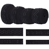 8 Yards 4 Styles Polyester Non Slip Knitted Elastic Belt, Wave Silicone Gripper Elastic Band for Clothing Sewing, Black, 20~38x1.2mm, about 2 yards/style