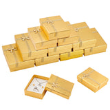 Cardboard Pendant Necklaces Boxes, with Bowknot Outside and Sponge Inside, Rectangle, Gold, 9x7x2.8cm