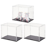 Trasparent Acrylic Toys Action Figures Display Boxs, Dustproof Minifigures Display Case with Black Base, Rectangle, Clear, Finish Product: 9x6x7cm