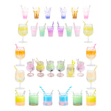 Resin Pendants, Glass Bottle Pendant Decorations, Acrylic Goblet Pendants, Plastic Goblet Pendants, Plastic Pendants, Imitaion Bubble Tea/Boba Milk Tea, Mixed Color, 30pcs/bag