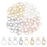 80Pcs 4 Colors 304 Stainless Steel Tube Bails, Loop Bails, Ring, Mixed Color, 8x5.5x1.5mm, Hole: 1.8mm, 20pcs/color