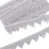 Sparkle Polyester Lace Ribbon, with Wavy Trimming, for Clothing Accessories, Gainsboro, 1-5/8 inch(40mm), about 14.22 Yards(13m)/Card