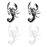 4Pcs 2 Colors PET Self Adhesive Car Stickers, Waterproof Scorpion Decals for Vehicle Decoration, Mixed Color, 305x183x0.2mm, 2pcs/color