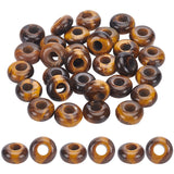 Natural Tiger Eye European Large Hole Beads, Rondelle, 10x4.5mm, Hole: 4mm, 30pcs/box