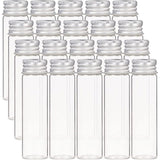 Glass Bottles, with Screw Aluminum Cap and Silicone Stopper, Empty Jar, Platinum, Clear, 8x2.2cm, Capacity: 20ml(0.67 fl. oz), 20pcs/box