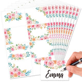 Flower PVC Waterproof Blank Label Stickers, Writable Adhesive Label, Rectangle, June Rose, Sticker: 85x60mm, 8pcs/sheet