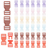 60Pcs 6 Colors Plastic Side Release Buckles, Survival Bracelet Clasps, Mixed Color, 16.5x7.5x2.5mm, Hole: 6x1.5mm, 10pcs/color