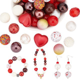 1 Set Mixed Style Acrylic Round Beads Sets, Colorful, 19~20mm, Hole: 2mm, about 50pcs/bag