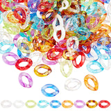 Transparent Acrylic Linking Rings, Quick Link Connectors, Imitation Leopard Skins, for Curb Chains Making, Twist, Mixed Color, 23x17x4.5mm, Inner Diameter: 13.5x7mm, 9 colors, 20pcs/color, 180pcs/set