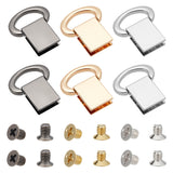 6 Sets 3 Colors Alloy Suspension Clasps, for Purse Making, with Screws, Mixed Color, 4.15x3.6x0.7cm, Hole: 24.5x12mm, 2 sets/color